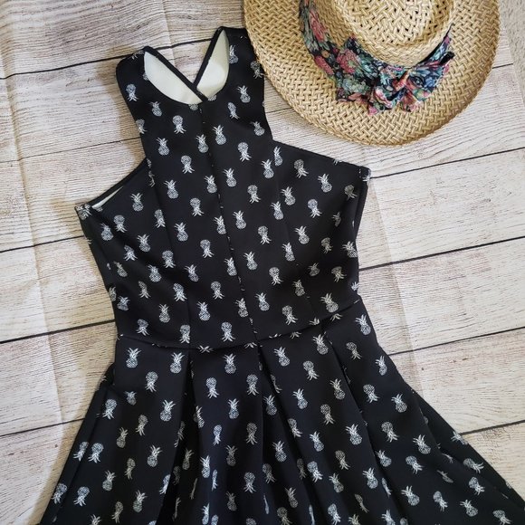 HOLLISTER pineapple halter neck mini dress S - Picture 3 of 10